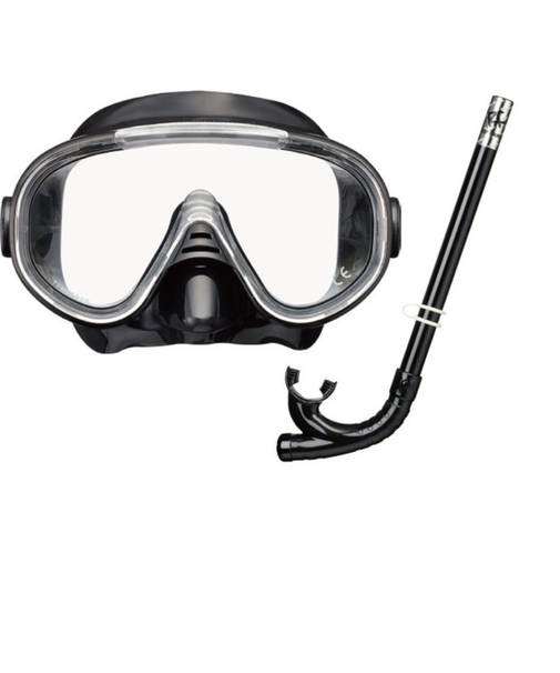 リーフツアラー(REEFTOURER)シュノーケリング 2点セット 24 RC9105 BKBK スノーケル&マスク 10歳から大人用