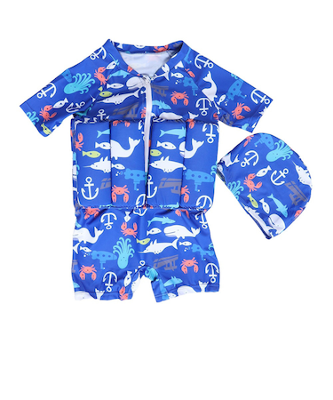 キッズ ラッシュガード フロート付き 水着 MZ-01 BLU