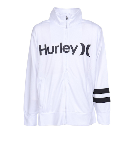 ハーレー（HURLEY）ジュニア ラッシュガード ボーイズ 長袖 ONE AND ONLY フルジップ ジャケット BRG2331002-WHT