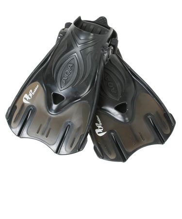 アクア（AQA）フィン 足ヒレ 男女兼用 シュノーケル シュノーケリング ポップトレッカー 22 KF-2511N BLK ブラック