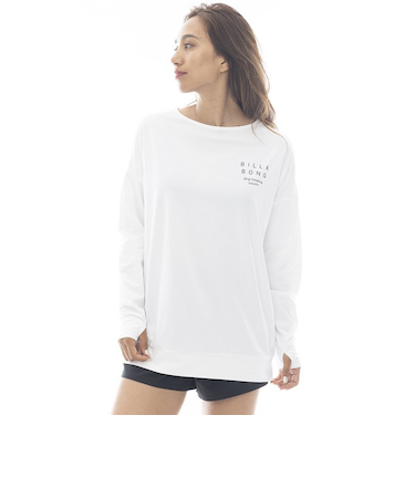 ビラボン（BILLABONG）ラッシュガード 長袖 MORFY ロゴ 長袖 ボートネック Tシャツ BF013856 WHT