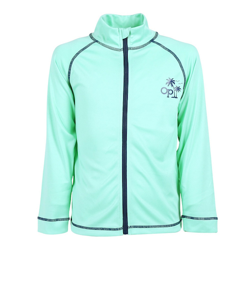 オーシャンパシフィック（Ocean Pacific）ジュニア スクール水着 ラッシュガード 長袖 パーカー 耐塩素加工 569430 MNT ミント
