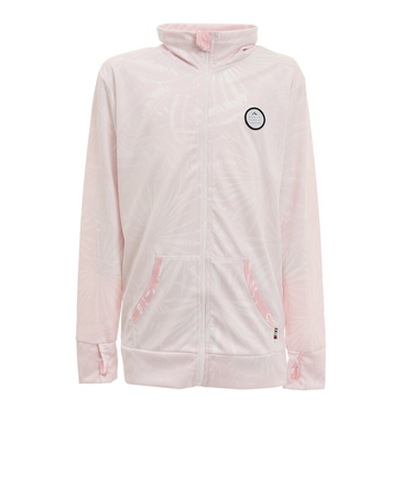 ラスティ（RUSTY）ジュニア ラッシュガード 総柄 フルジップ 長袖 962466PNK ピンク 水陸両用 UVカット 日焼け防止 接触冷感