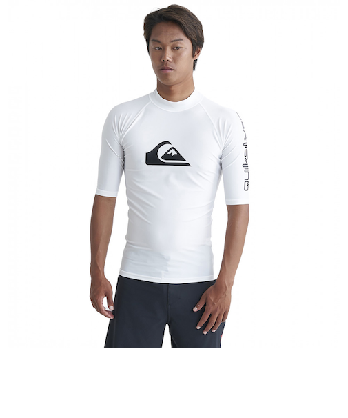クイックシルバー(Quiksilver)ラッシュガード 半袖 UVカット 速乾 ALL TIME SR 24SP QLY241022 WHT