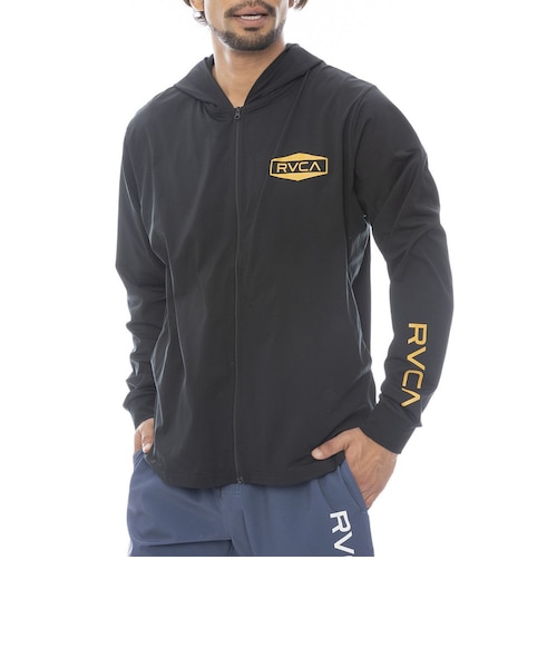 ルーカ（RVCA）ラッシュガード 長袖 HEX BOX サーフ ジップアップ