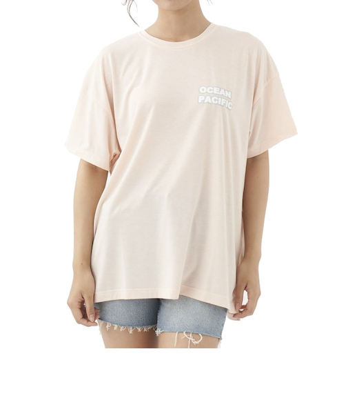 オーシャンパシフィック（Ocean Pacific）ラッシュガード 半袖 Tシャツ ハイブリット 水陸両用 体型カバー ピンク 522495-PNK