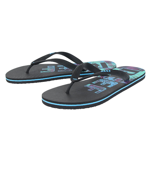 リーフ（REEF）サンダル ビーチサンダル SEASIDE PRINTS CJ0309-BK/BL アウトドア マリンレジャー 海 プール