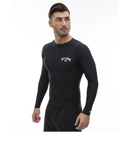ビラボン（BILLABONG）ラッシュガード 長袖 UVカット 紫外線カット FRONT ZIP BE01A851 BLK