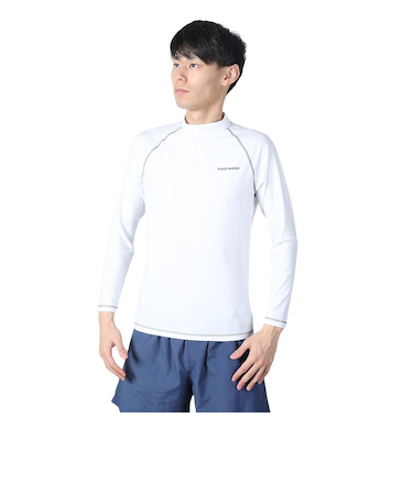 フットマーク（FOOTMARK）ラッシュガード 長袖 UVカット UPF50+ 紫外線対策 ハイネック 0242302WHT