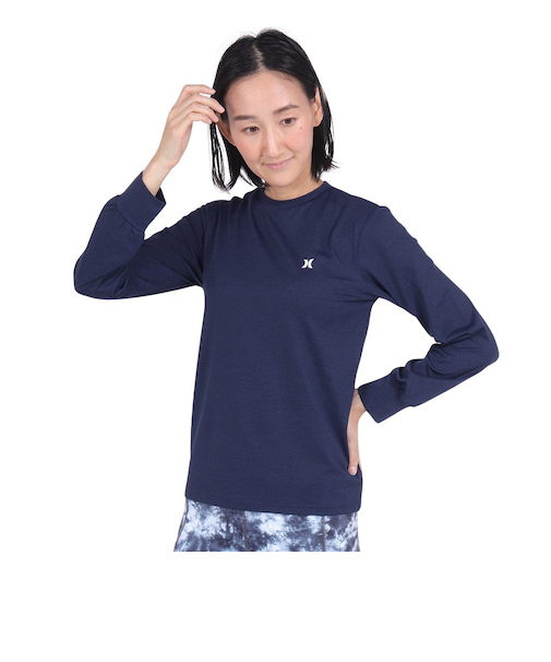 ハーレー（HURLEY）ラッシュガード ファントム ロングスリーブ シャツ CRE カップ付き 水陸両用 WRG2421045-NVY