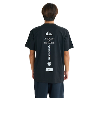 クイックシルバー（Quiksilver）ラッシュガード VERTICAL LOGO 半袖Tシャツ 25SUQLY252007BLK