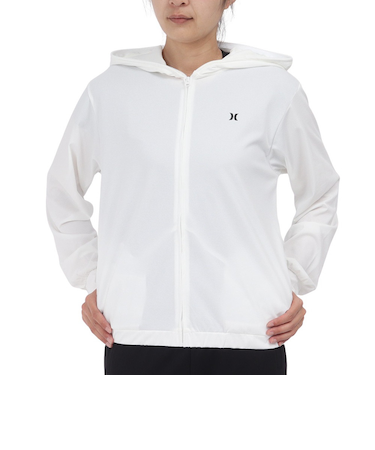 ハーレー（HURLEY）ラッシュガード 長袖 ファントム アイコン フルジップ ジャケット WSRG251002-WHT