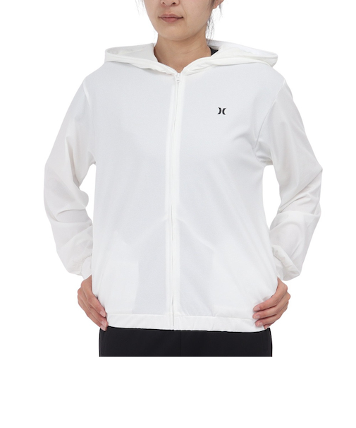 ハーレー（HURLEY）ラッシュガード 長袖 ファントム アイコン フルジップ ジャケット WSRG251002-WHT