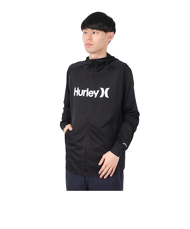 ハーレー（HURLEY）ラッシュガード 長袖 ファントム ワンアンドオンリー フルジップ フーディー MSRG251010-BLK