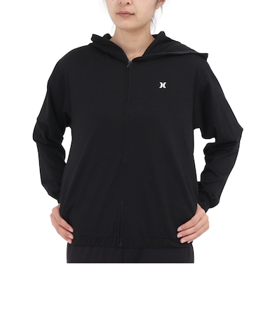 ハーレー（HURLEY）ラッシュガード 長袖 ファントム アイコン フルジップ ジャケット WSRG251002-BLK