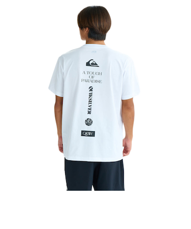 クイックシルバー（Quiksilver）ラッシュガード VERTICAL LOGO 半袖Tシャツ 25SUQLY252007WHT