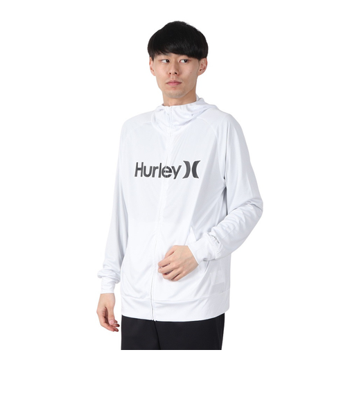 ハーレー（HURLEY）長袖 ファントム ラッシュガード ワンアンドオンリー フルジップ フーディー MSRG251010-WHT