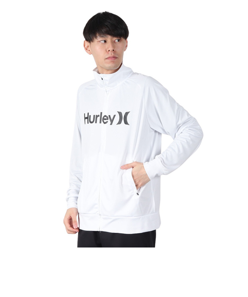 ハーレー（HURLEY）長袖 ファントム ラッシュガード ワンアンドオンリー フルジップ ジャケット MSRG251012-WHT