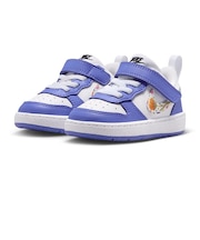 ナイキ（NIKE）ベビー スニーカー スポーツシューズ コート ボロー LOW FL TD ホワイト ブルー IQ0877-100 カジュアル シューズ