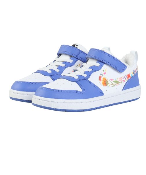 ナイキ（NIKE）キッズ スニーカー スポーツシューズ コート ボロー LOW FL PS ホワイト IQ0879-100 カジュアルシューズ