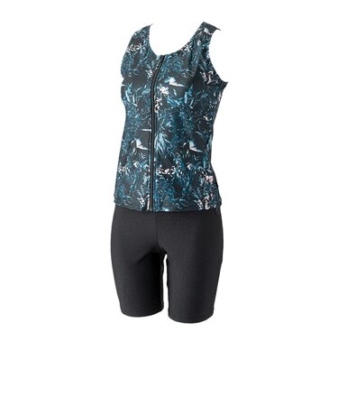 フットマーク（FOOTMARK）フィットネス水着 水泳 長持ちする水着セパレーツ 黒 M-3Lサイズ 0250095-09 大きいサイズ