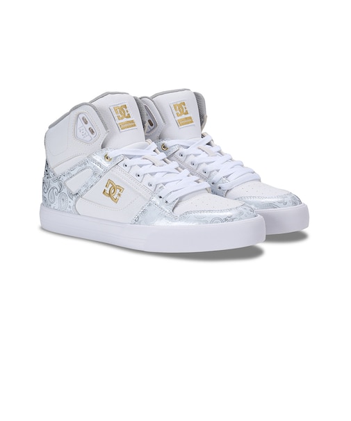 ディーシーシューズ（DC SHOES）スニーカー ボーダーシューズ ピュア ハイトップ SE SN ホワイト シルバー 26SPDM261303WG3 スポー…