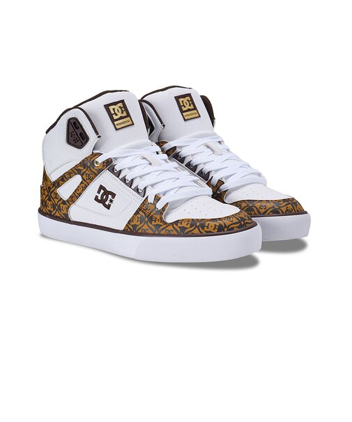 ディーシーシューズ（DC SHOES）スニーカー ボーダーシューズ ピュア ハイトップ SE SN ホワイト ブラウン 26SPDM261303WBG スポー…