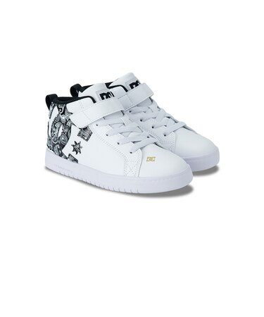 ディーシーシューズ（DC SHOES）ジュニア スニーカー キッズ CG ハイトップ ライト EV ホワイト ブラック 26SPDK261605WLK スポー…