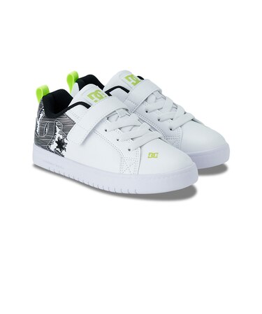 ディーシーシューズ（DC SHOES）ジュニア スニーカー キッズ コート グラフィック ライト EV ホワイト ブラック 26SPDK261601WBM ス…