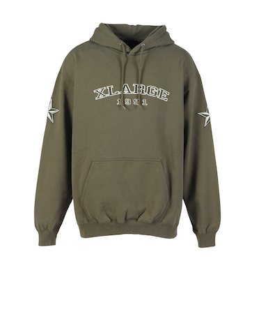 エクストララージ（XLARGE）1991 フーデッド スウェットシャツ 101254012017-OLIVE