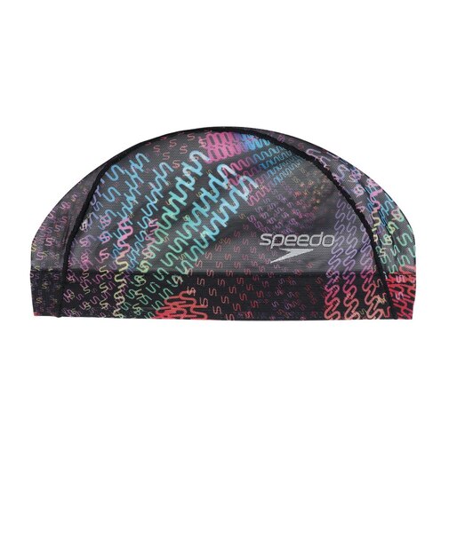 スピード（SPEEDO）スイムキャップ 水泳 メッシュキャップ モノグラムジャパン3 黒 M-Lサイズ SE12608 MT マルチ スイミングキャップ