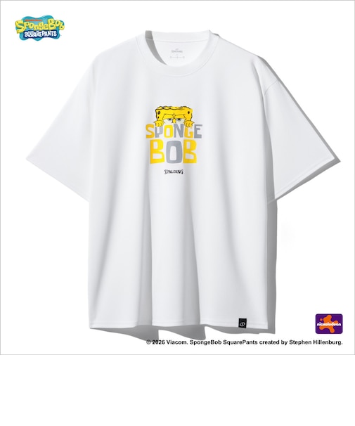 スポルディング（SPALDING）バスケットボールウェア 半袖Tシャツ スポンジボブ モノクローム SMT26032SWH