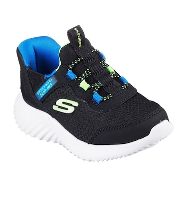 スケッチャーズ（SKECHERS）ジュニアスニーカー ボーイズ スポーツシューズ スリップインズ バウンダー ブリスクバースト ブラック ライム 403822…