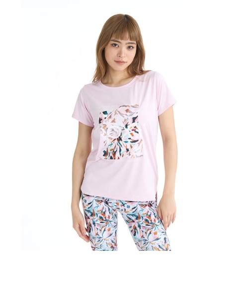 ロキシー（ROXY）フィットネス 半袖Tシャツ GLOW YOUR WAY 26SPRST261520PNK