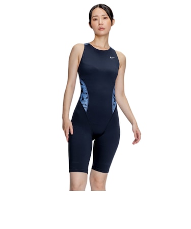 ナイキ（NIKE）水着 レディース 水泳 レッグスーツ ブラック×ネイビー M-LLサイズ 2993162-009