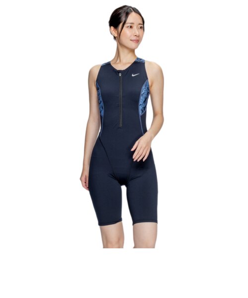 NIKE フィット水着 レディース 水泳 レッグスーツ 2993109-009 ナイキ（NIKE）水着 レディース 水泳 ジップ付きレッグスーツ ブラック