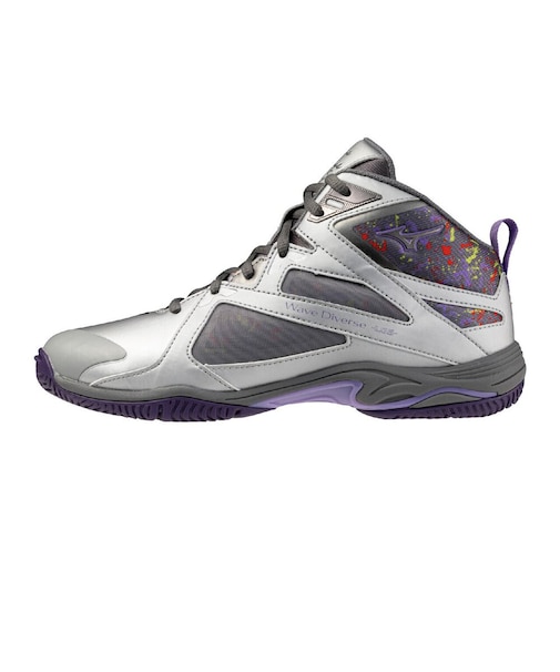 ミズノ（MIZUNO）スタジオシューズ ウエーブダイバース シルバー パープル 31GF267502 スポーツシューズ
