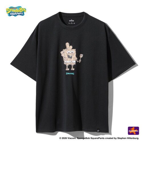 スポルディング（SPALDING）バスケットボールウェア Tシャツ スポンジ・ボブ クラビーパティ SMT26037SBK