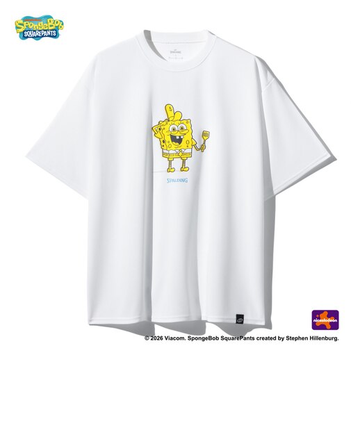 スポルディング（SPALDING）バスケットボールウェア Tシャツ スポンジ・ボブ クラビーパティ SMT26037SWH