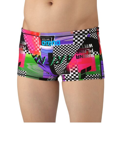 アリーナ(ARENA)競泳水着 メンズ 水泳 トレーニングスパッツ ショートレッグ ブラック×パープル Mサイズ AS5FWM23M BKPP