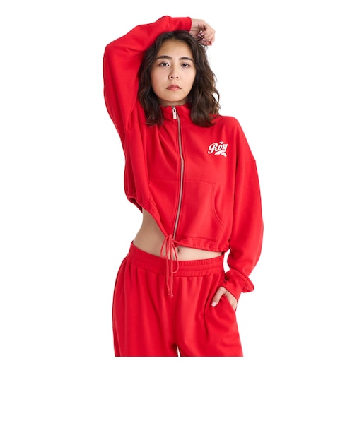 ロキシー（ROXY）ROXY WITH HEART ZIP ジップジャケット スタンドカラー 丈短め 26SPRZP261074RED