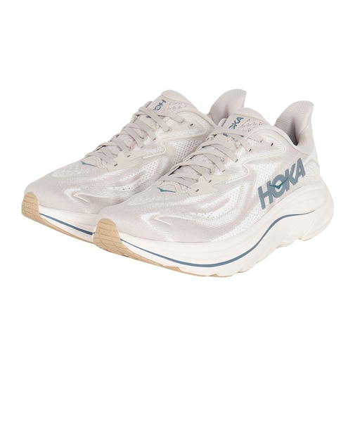 ホカ（HOKA）ランニングシューズ ジョギングシューズ クリフトン 10 ワイド ライトグレー 1162032-PTYG スポーツ シューズ