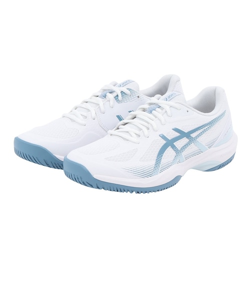 ASICS バドミントンシューズ ホワイト ブルー27.5cm アシックス（ASICS）バドミントンシューズ COURT HUNTER FF 1071A111