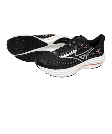 ミズノ（MIZUNO）ランニングシューズ ジョギングシューズ ウエーブライダー 29 SW ブラック シルバー J1GD250675 部活 スポーツシューズ