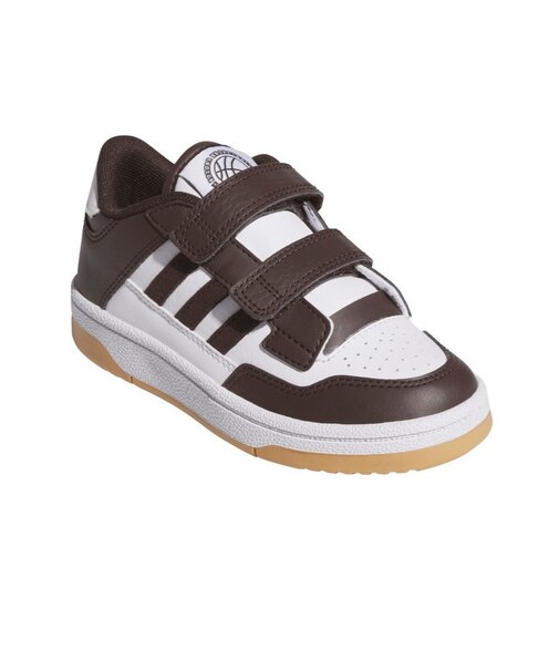 アディダス（adidas）ジュニアスポーツシューズ ベルクロ ベルト付き スニーカー ラピッド コートシューズ ホワイト ブラウン NSB09-JS4763 …