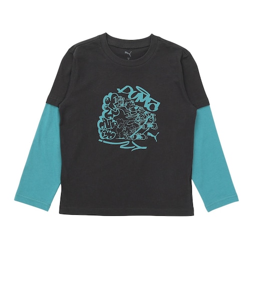 プーマ（PUMA）ジュニア MID90S グラフィック ロングスリーブ Tシャツ 694594 01 BLK