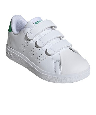 アディダス（adidas）ジュニアスニーカー ボーイズ スポーツシューズ アドバンコート ベース 2.0 ホワイト グリーン NLE01-IE9019 カジュ…