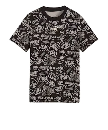 プーマ（PUMA）ボーイズ ミッド90S AOP 半袖 Tシャツ 694233 01 BLK