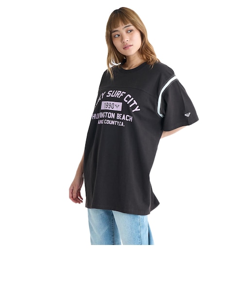 ロキシー（ROXY）SURF CITY フロッキープリント 半袖Tシャツ 26SPRST261088BBK