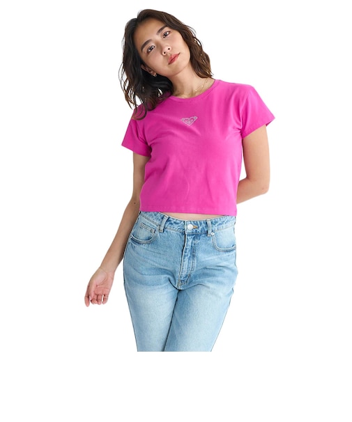 ロキシー（ROXY）GALAXY シャイニーロゴ 半袖Tシャツ 26SPRST261085PNK